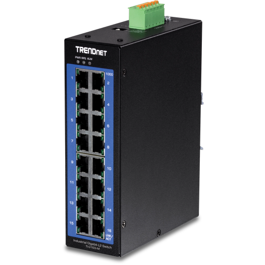 Commutateur industriel Gigabit L2 géré TRENDnet TI-G160I 16 ports