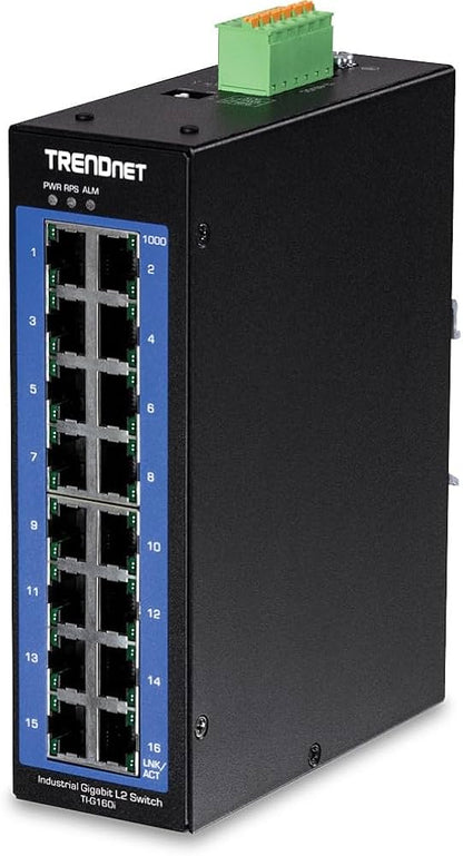 Commutateur industriel Gigabit L2 géré TRENDnet TI-G160I 16 ports