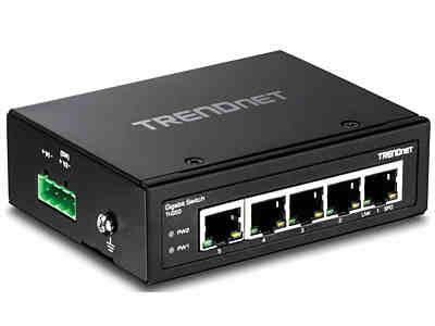 The TRENDNET TI-G50 is a 5-port hardened Industrial Gigabit Switch designed for high-speed data communication in rugged environments. Featuring 5 Gigabit Ethernet ports, this switch offers a blazing 2000 Mbps transfer rate per port in full-duplex mode. It’s a reliable and TAA-compliant networking solution backed by a limited lifetime warranty—ideal for demanding industrial applications.