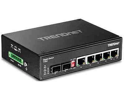 6-port hardened Industrial Gigabit Switch (5 Gigabit / 1 shared SFP / 1 dedicated SFP)