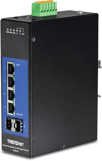 TRENDnet TI-G642I 6-Port Industrial L2 Managed DIN-Rail Switch