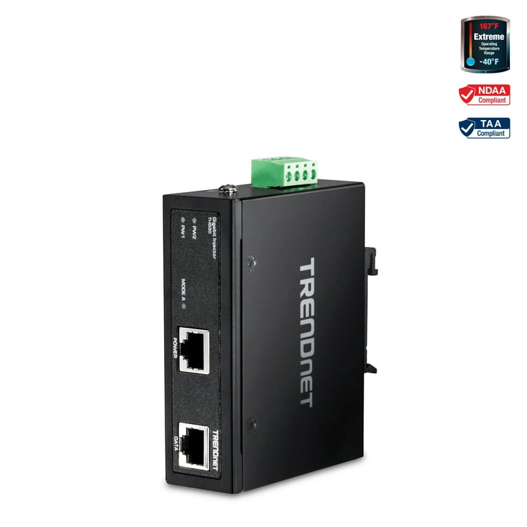 Injecteur PoE+ Gigabit industriel renforcé TRENDnet TI-IG30