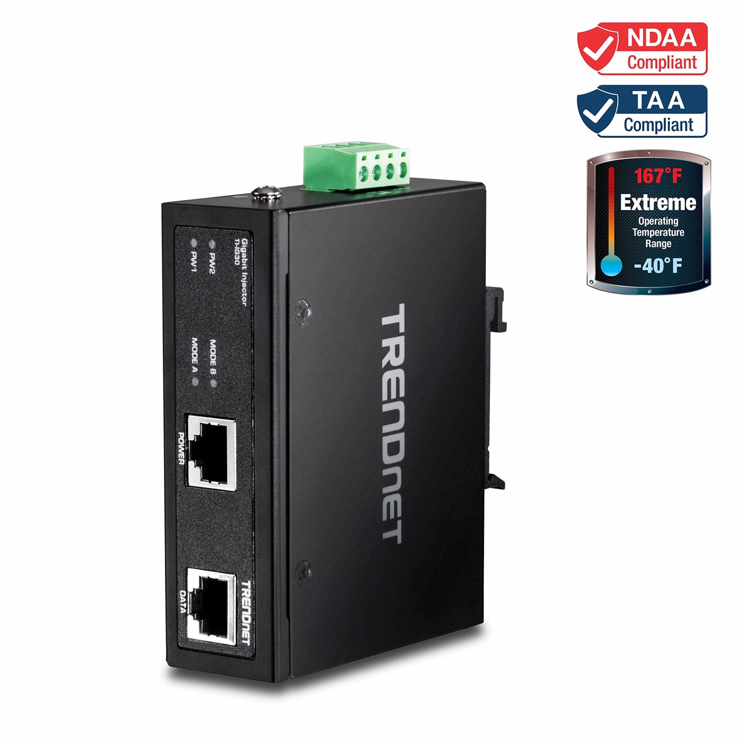 Injecteur PoE+ Gigabit industriel renforcé TRENDnet TI-IG30