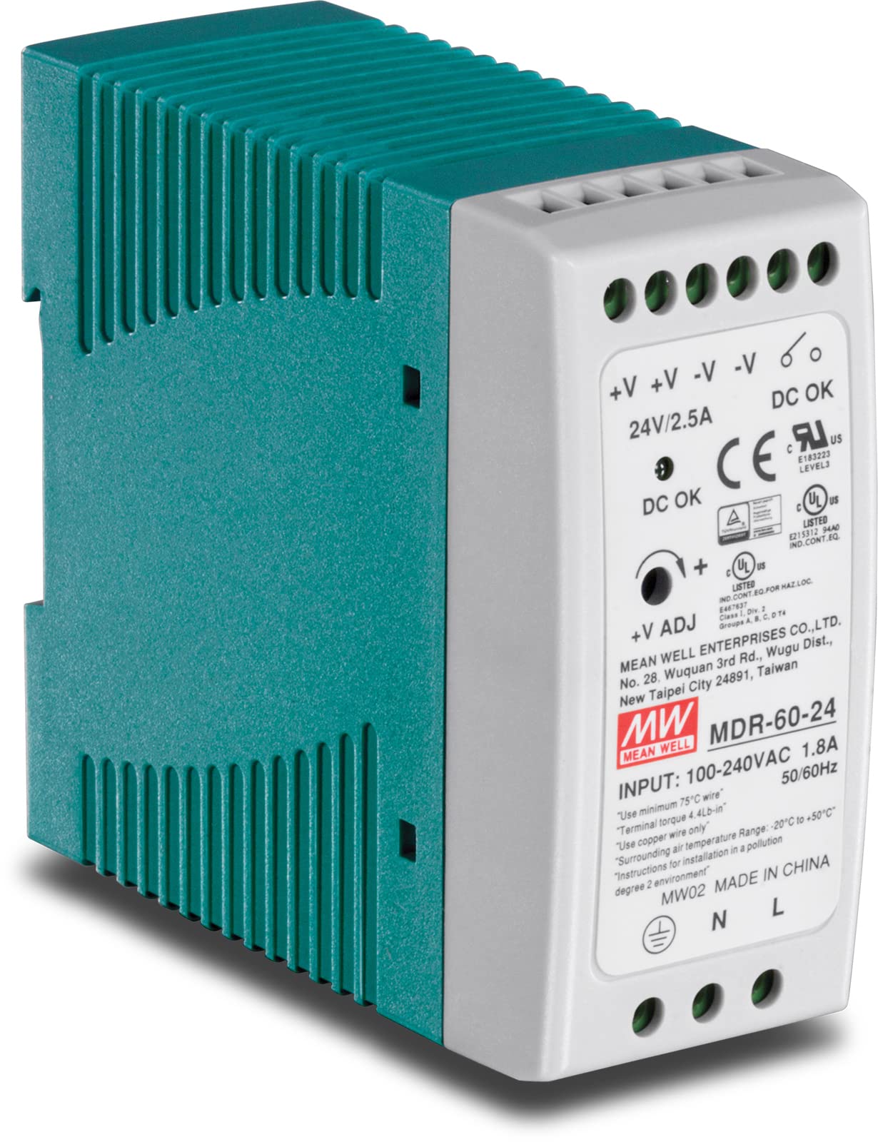 TRENDnet TI-M6024 DIN Rail 24V 60W Industrial Power Supply