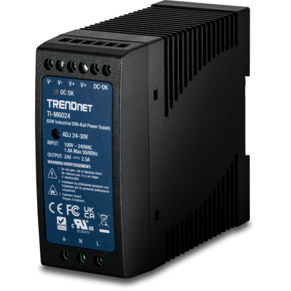 TRENDnet TI-M6024 DIN Rail 24V 60W Industrial Power Supply