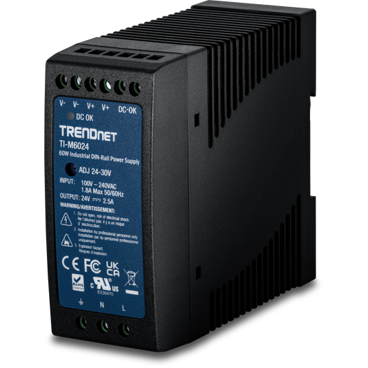 TRENDnet TI-M6024 DIN Rail 24V 60W Industrial Power Supply