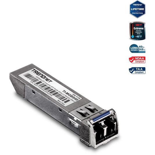 Module LC monomode SFP renforcé TRENDnet TI-MGBS40 40 km