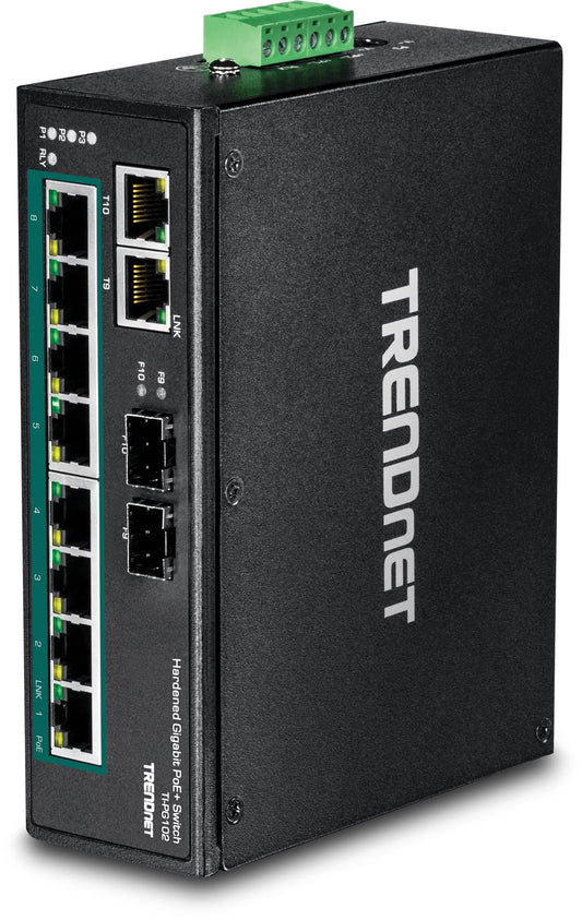 Commutateur Gigabit PoE+ industriel renforcé à 10 ports TRENDnet TI-PG102
