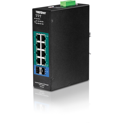 Commutateur PoE+ Gigabit industriel L2 géré TRENDnet TI-PG102I à 10 ports