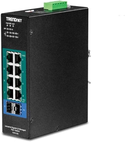 Commutateur PoE+ Gigabit industriel L2 géré TRENDnet TI-PG102I à 10 ports