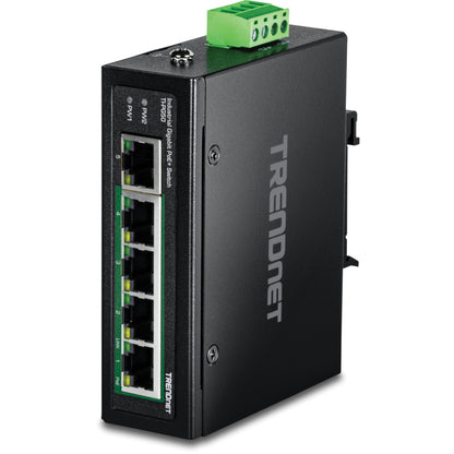 Commutateur industriel Gigabit PoE+ à 5 ports sur rail DIN TRENDnet TI-PG50