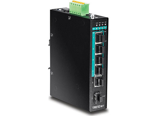 5-port Hardened Industrial Gigabit PoE+ DIN-Rail Switch