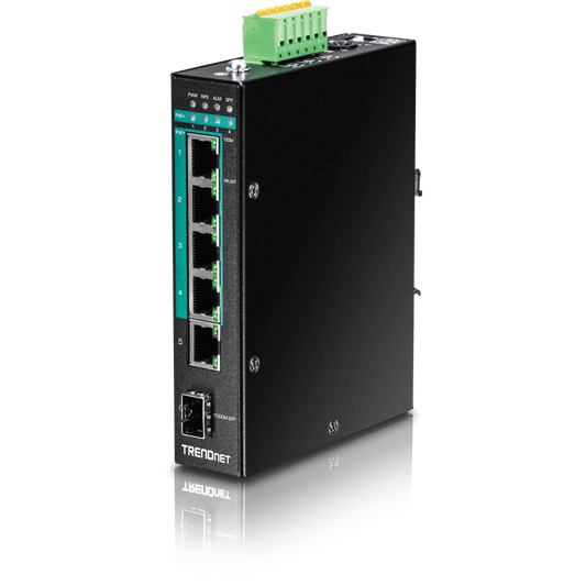 Commutateur Gigabit PoE+ industriel renforcé à 5 ports TRENDnet TI-PG541