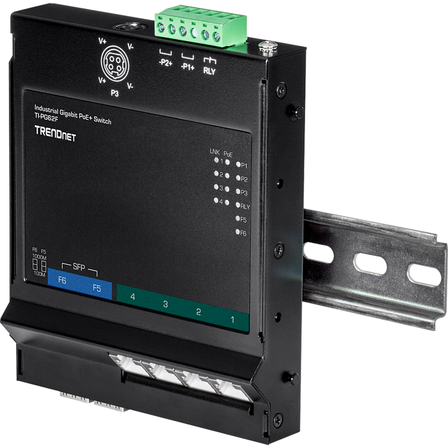 Commutateur Gigabit PoE+ industriel 6 ports TRENDNET TI-PG62F