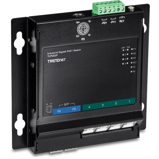 TRENDNET TI-PG62F 6-Port Industrial Gigabit PoE+ Switch