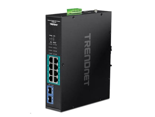 10-port Industrial Gigabit PoE+ DIN-Rail Switch -20 65 C (-4 149 F)