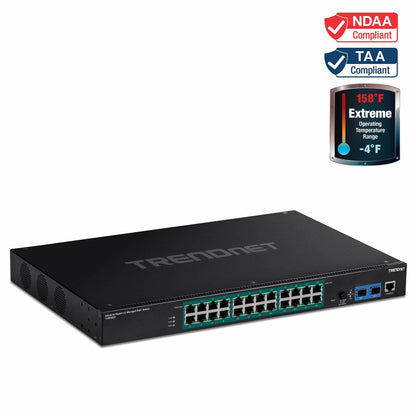 TRENDnet TI-RP262I 26-Port Industrial Gigabit L2 Managed PoE+ Switch