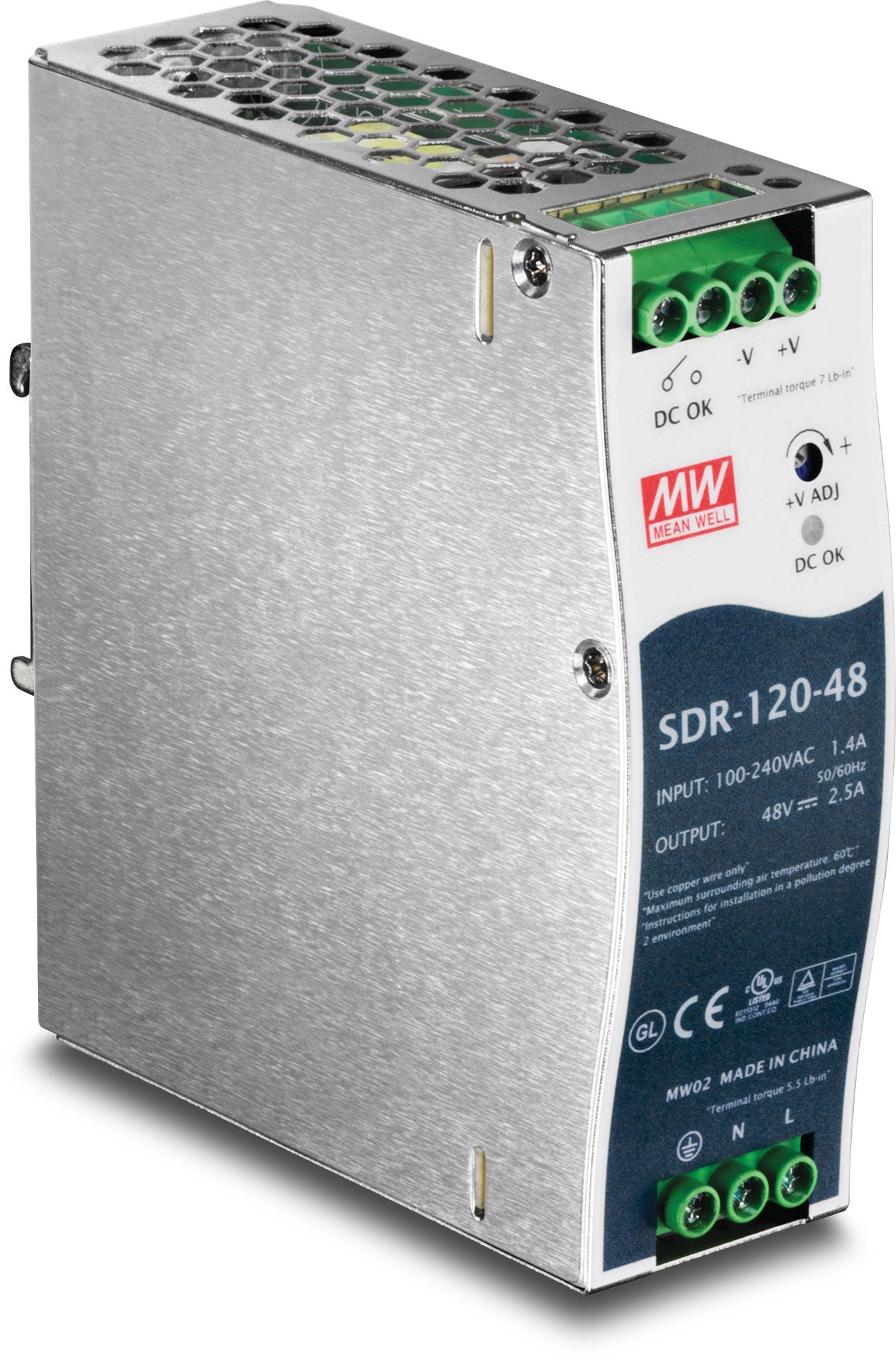 TRENDnet TI-S12048 48V 120W DIN-Rail Industrial Power Supply