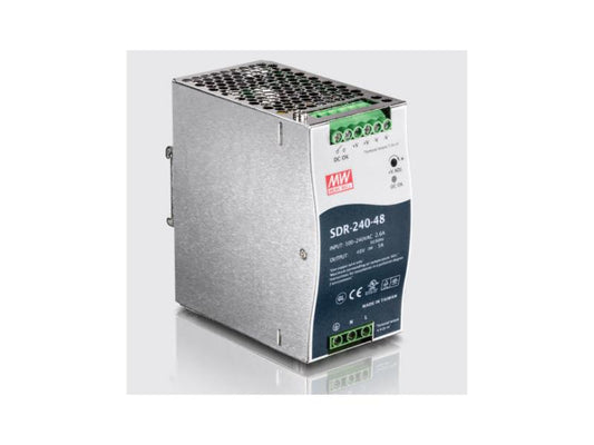 Powerful and compact, the TRENDnet TI-S24048 is a 240W industrial-grade power supply designed for 48V applications. It features a high efficiency of 94%, wide voltage input range, and an integrated DIN-rail mount, making it ideal for rugged environments. Its durable build and built-in active PFC support reliable operation in harsh conditions.