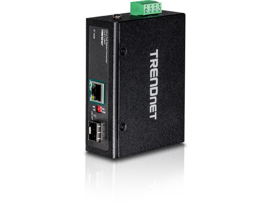 Hardened Industrial SFP to Gigabit UPoE Media Converter