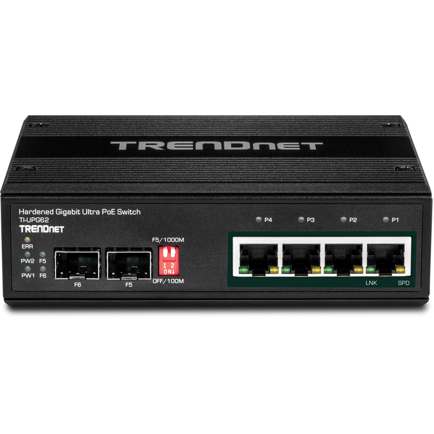 Commutateur rail DIN Gigabit industriel Ultra PoE 6 ports TRENDnet TI-UPG62