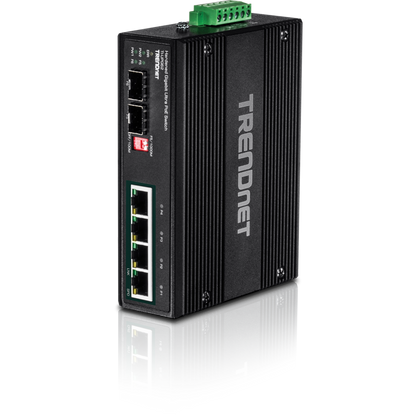 Commutateur rail DIN Gigabit industriel Ultra PoE 6 ports TRENDnet TI-UPG62
