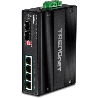 Commutateur rail DIN Gigabit industriel Ultra PoE 6 ports TRENDnet TI-UPG62