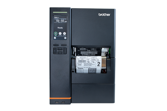 Imprimante d'étiquettes industrielle Brother TJ4522TN 4,5 pouces 300 dpi avec rembobinage et panneau couleur