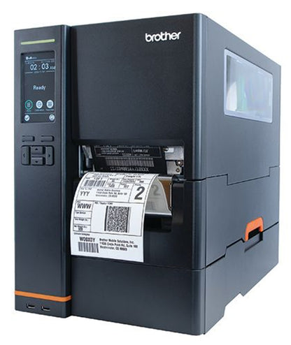 Imprimante d'étiquettes industrielle Brother TJ4522TNWB 4,5 pouces avec rembobinage, 300 dpi, WLAN/USB/LAN