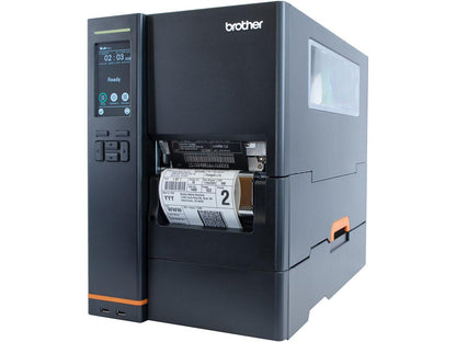 The Brother TJ4522TNWB is a 4.5-inch industrial thermal label printer designed for high-volume, professional applications. With a print resolution of 300 dpi and speeds up to 12ips, it includes a full roll rewind, color touch panel, and versatile connectivity options such as WLAN, LAN, USB, serial, and dual host-USB. Backed by a 2-year Premier Warranty, it offers dependable performance for complex labeling environments.
