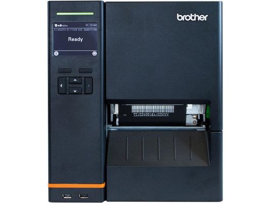 The Brother TJ4620TNWB is a 4.5" industrial thermal transfer printer engineered for crisp 600dpi output and rapid 6ips throughput. Designed for demanding environments, it features a color LCD, multiple connectivity options including WLAN, LAN, USB, and Serial, and is backed by a 2-year Premier Warranty. Ideal for precision labeling in manufacturing, logistics, and warehousing.