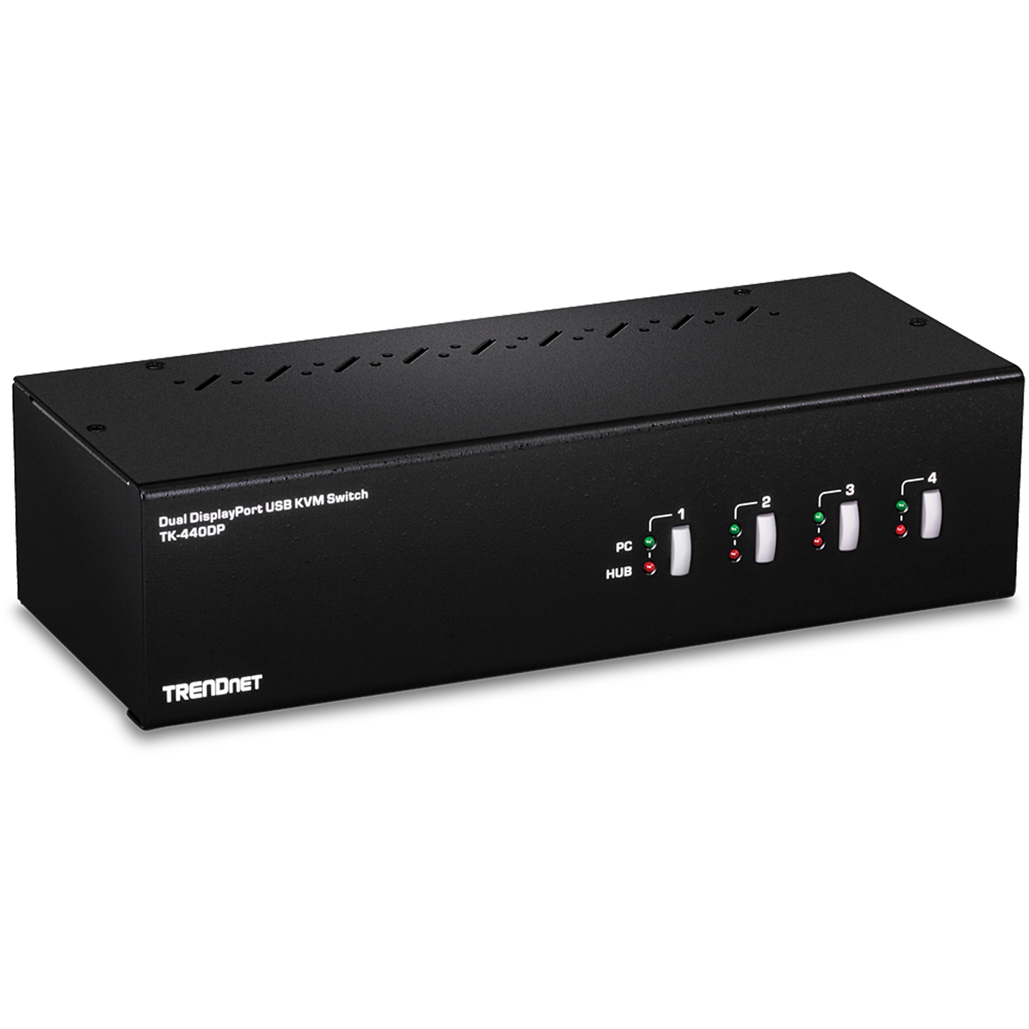 Commutateur KVM DisplayPort à 4 ports pour deux écrans TRENDnet TK-440DP