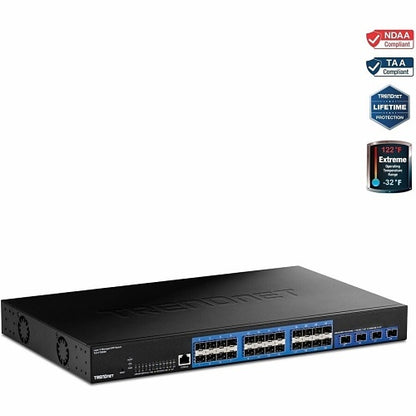Commutateur SFP géré TRENDnet TL2-F70284 28 ports de couche 2 avec ports SFP+ 10G