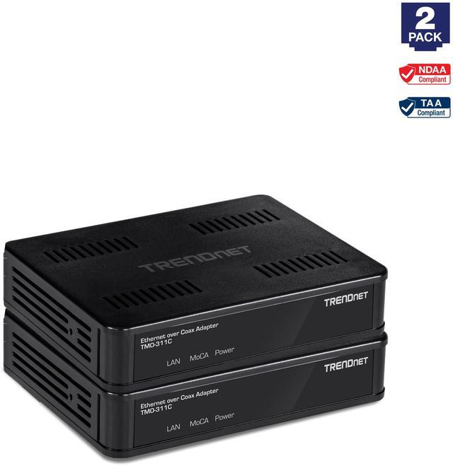 TRENDnet TMO-311C2K MoCA 2.0 Ethernet over Coax Adapter (2-Pack)