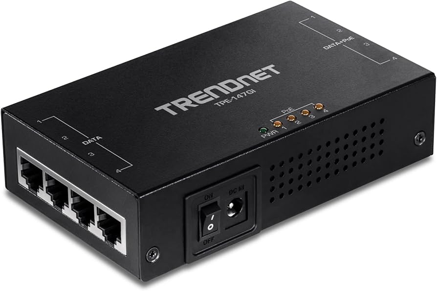 Injecteur PoE+ Gigabit 4 ports TRENDnet TPE-147GI 65 W