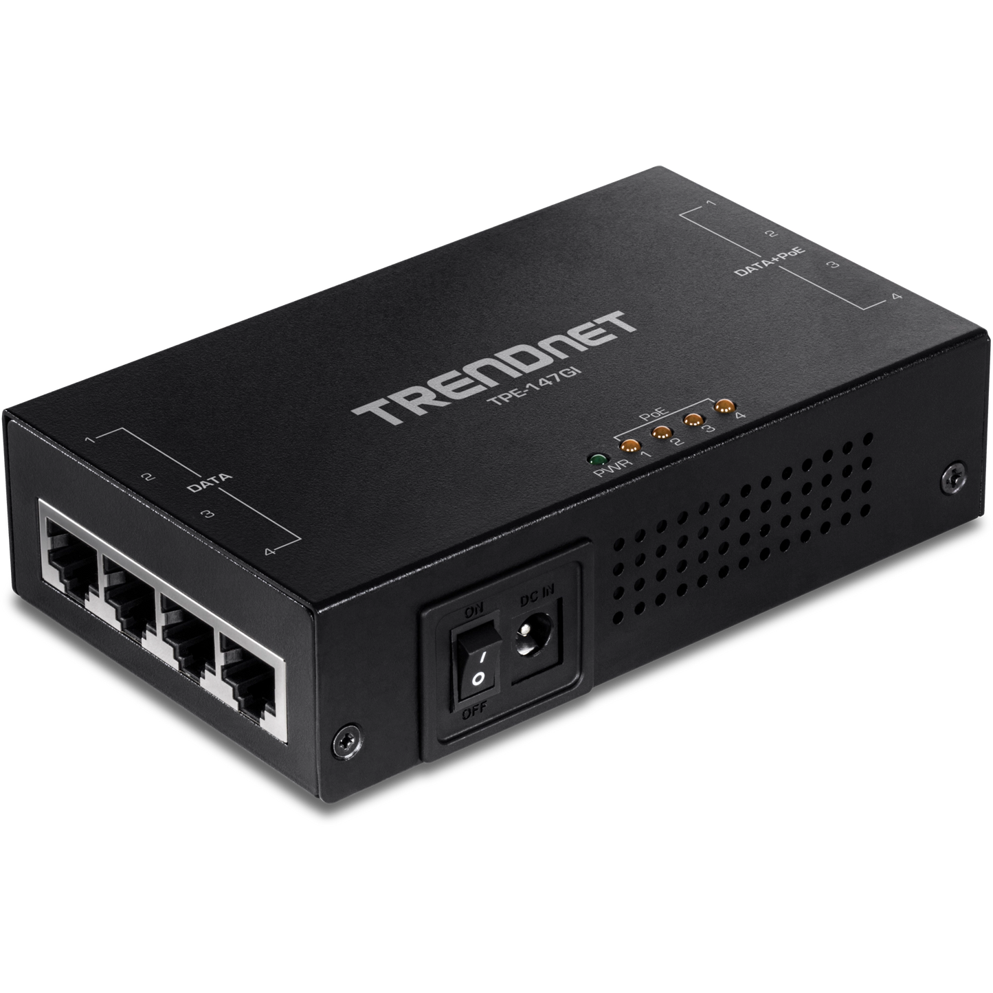 Injecteur PoE+ Gigabit 4 ports TRENDnet TPE-147GI 65 W