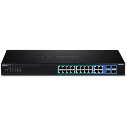 TRENDnet TPE-1620WSF 20-Port Gigabit PoE+ Switch with 2 SFP & 370W Power Supply