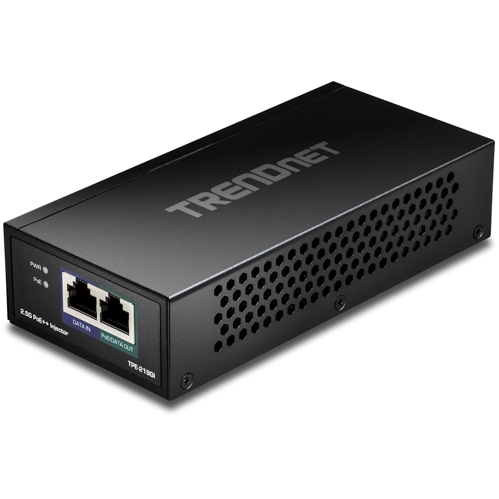 TRENDnet TPE-219GI 2.5G PoE++ Injector – 90W, Metal Housing, 802.3bt, TAA Compliant