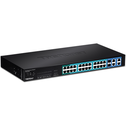 Commutateur PoE 10/100 24 ports TRENDnet TPE-224WS avec Gigabit et Mini-GBIC