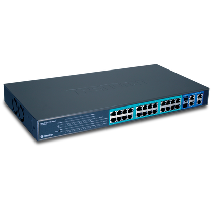 Commutateur PoE 10/100 24 ports TRENDnet TPE-224WS avec Gigabit et Mini-GBIC