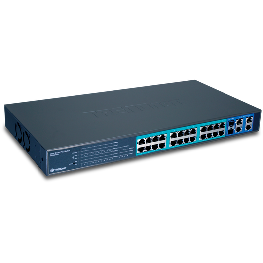 Commutateur PoE 10/100 24 ports TRENDnet TPE-224WS avec Gigabit et Mini-GBIC