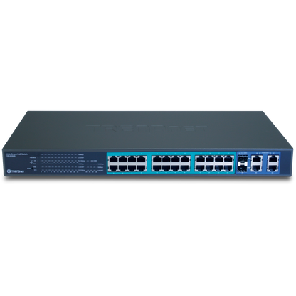 Commutateur PoE 10/100 24 ports TRENDnet TPE-224WS avec Gigabit et Mini-GBIC