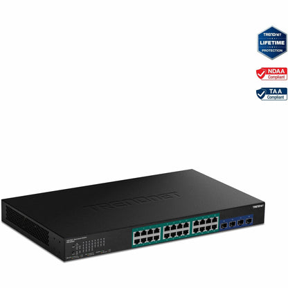 TRENDnet TPE-30284 28-Port Gigabit Web Smart PoE+ Switch with 10G SFP+