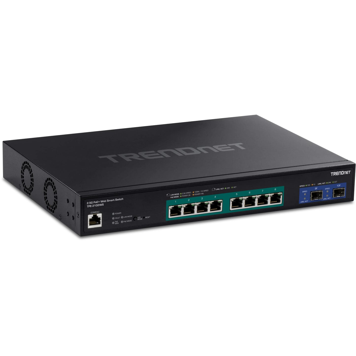 TRENDnet TPE-3102WS 10-Port 2.5G Smart PoE+ Switch w/ 10G SFP+ Slots