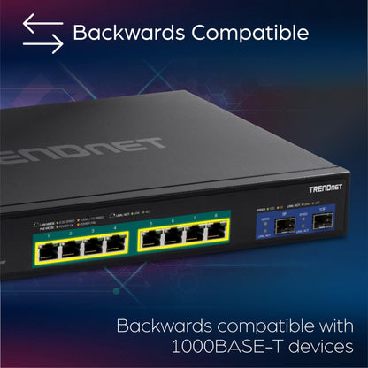 TRENDnet TPE-3102WS 10-Port 2.5G Smart PoE+ Switch w/ 10G SFP+ Slots