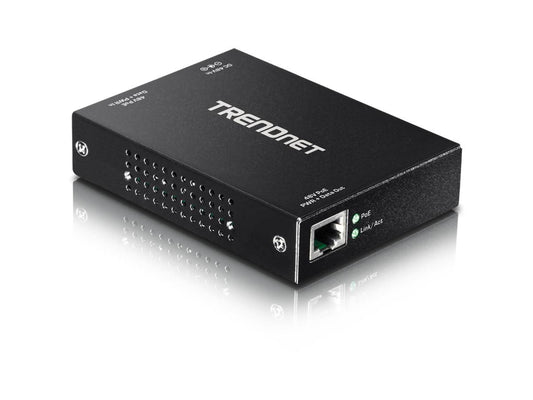 The TRENDnet TPE-E100 is a compact and efficient Gigabit PoE+ repeater designed to extend the reach of Power over Ethernet connections. Delivering high-speed data transfer up to 1 Gbps, it supports seamless Ethernet connectivity while complying with TAA regulations. With a 3-year limited warranty and a compact form factor, it's ideal for expanding your PoE network infrastructure.