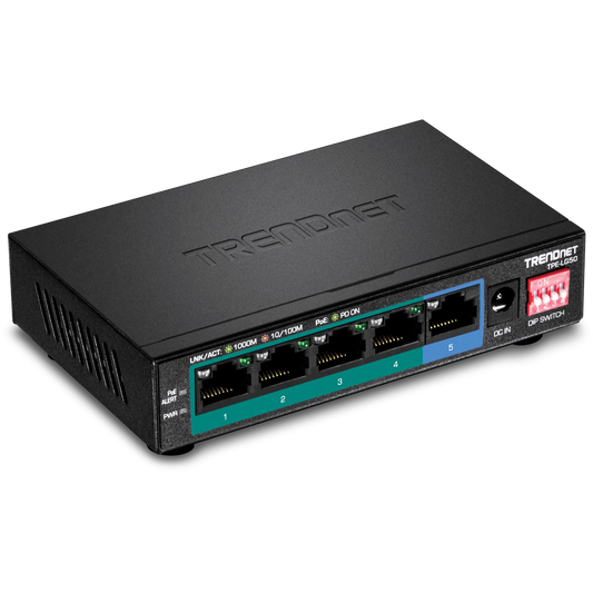 Commutateur PoE+ longue portée Gigabit 5 ports TRENDnet TPE-LG50