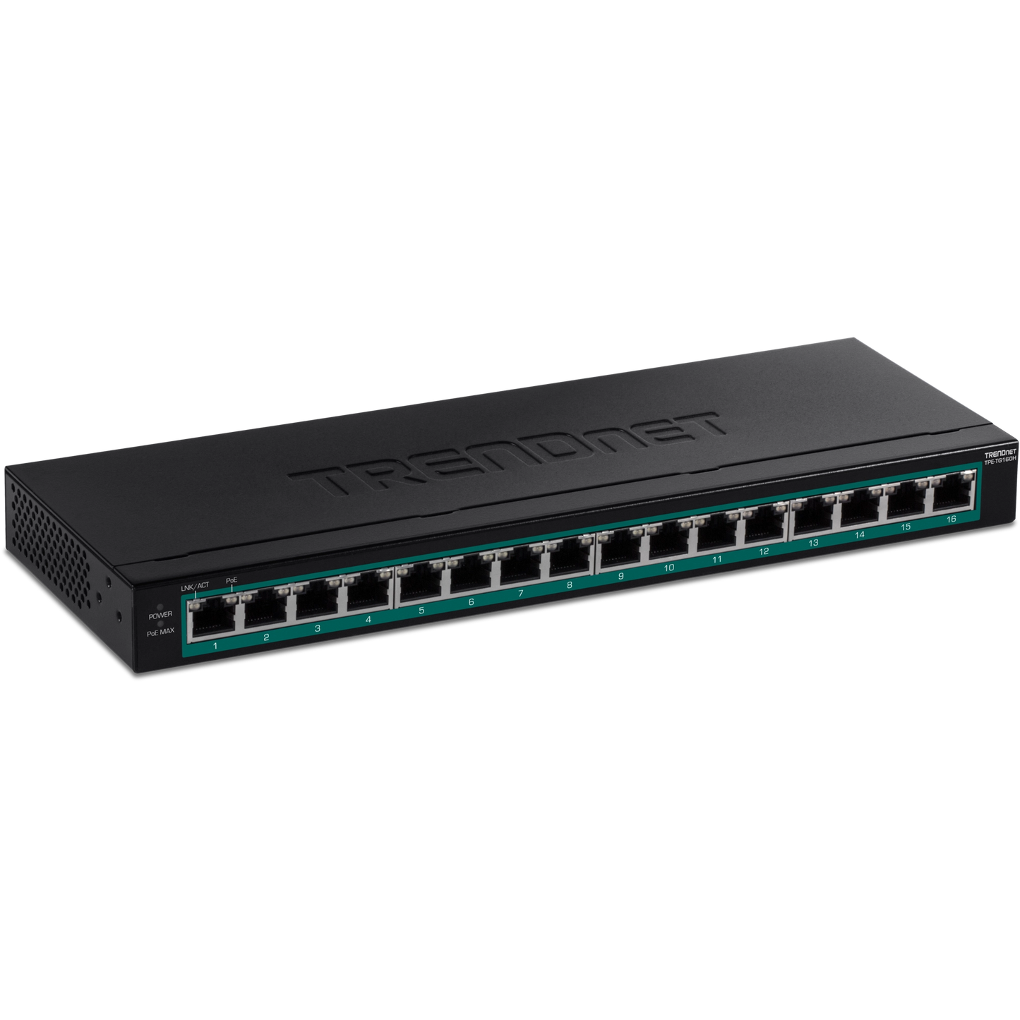 TRENDnet TPE-TG160H 16-Port Gigabit PoE+ Switch (123W)