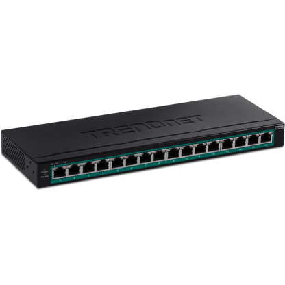TRENDnet TPE-TG160H 16-Port Gigabit PoE+ Switch (123W)