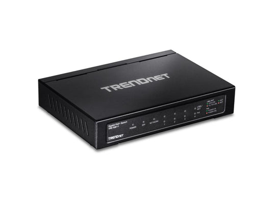 The TRENDnet TPE-TG611 is a reliable 6-Port Gigabit PoE+ Switch designed for high-performance wired network installations. With a total PoE power budget of 65W and support for Jumbo Frames and SFP uplink, this switch is ideal for powering IP cameras, VoIP phones, and wireless access points in small to medium-sized business networks.